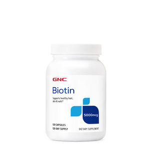 Biotin 5000 mcg - 120 Capsules &#40;120 Servings&#41;  | GNC